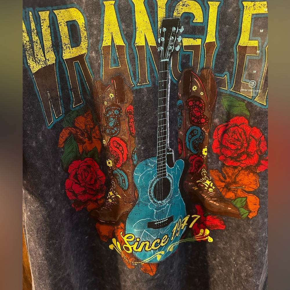 Wrangler Charcoal Acid Wash tee